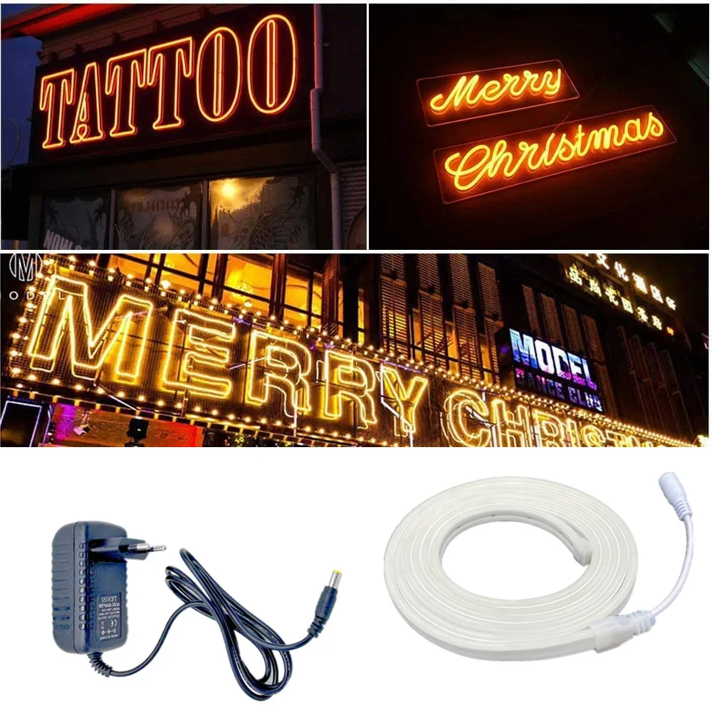 

LED Strip Flexible Neon Light 12V Waterproof Luces Led Rope Dimming Room Bar Decoration Color Warm White Yellow Red Green Blue
