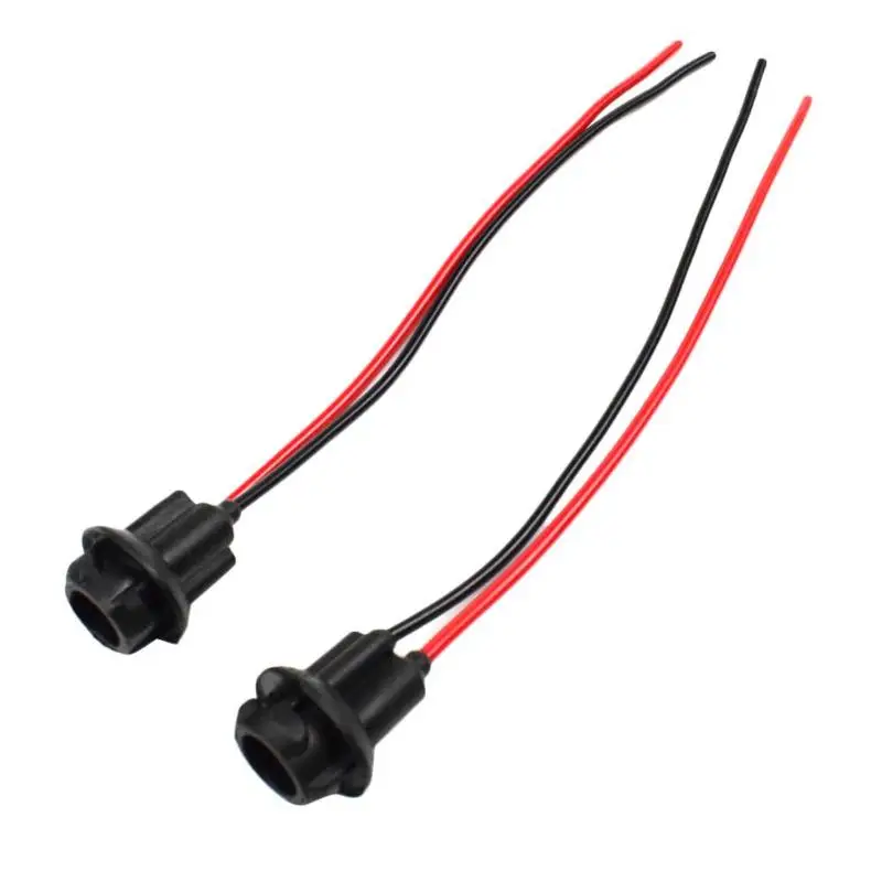 

2pcs T10 W5W 147 501 Master Joint Wire LED Bulb ABS and Copper Wire Long Life Holder Adapter Harness Female Plugs Connectors