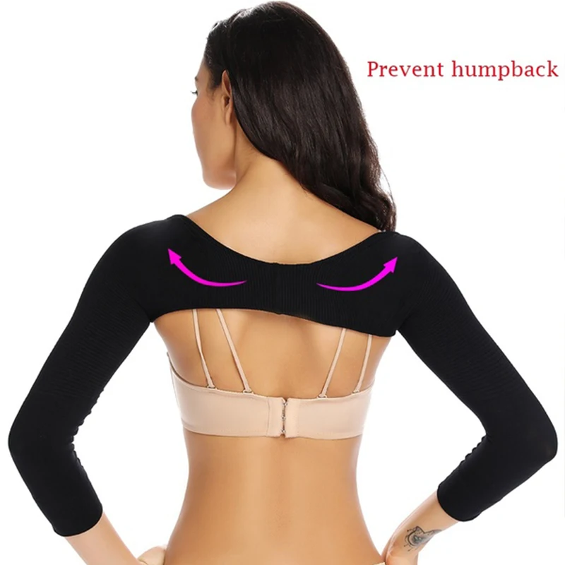 Upper Arm Shaper Humpback Posture Corrector Women Shoulder Slimmer Compression Shapewear Sleeves Body Shaper Back Support Tops yummie shapewear