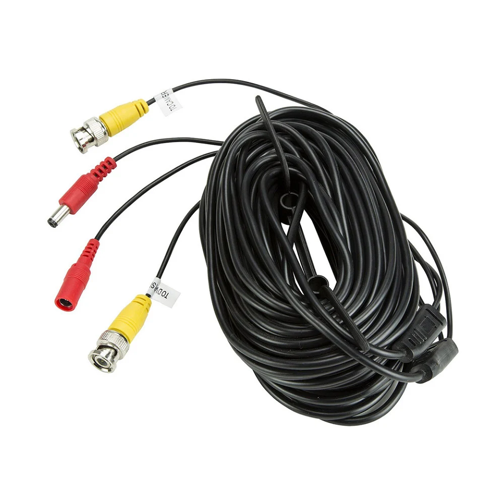 18M/60ft CCTV Video Power BNC Cable DVR Wire Cord+ DC plug Power extension cable for CCTV Camera and DVRs coaxial Cable