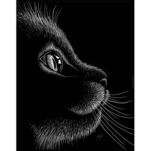 

FSBCGT Animals Black Cats DIY Painting By Numbers Adults For Drawing On Canvas Coloring By Numbers Wall Art Number Decor