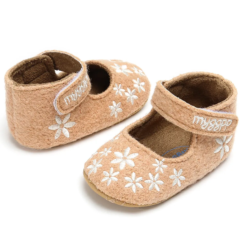 Хлопковая обувь для маленьких девочек с цветочной вышивкой; Scarpe Neonato; обувь принцессы; модная обувь для малышей; модная детская обувь; Schoenen