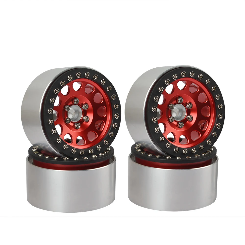 

4PCS 1/10 RC Rock Crawler Aluminum 2.2 Beadlock Wheel Rims for Axial SCX10 RR10 Wraith 90048 90018 Traxxas TRX4 TRX-6