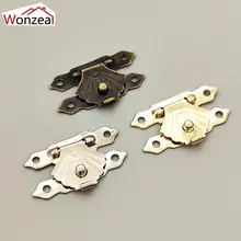 

10PCS Retro Antique Right Latch Hook Hasp Wood Jewelry Box Hasp Catch Decoration For Cabinet Box Hardware Furniture
