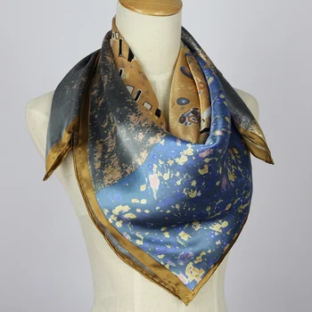 

Women's 100% Pure Silk 12mm Satin Square Big Scarf Shawl Wrap Kerchief 88cm 34.5" TT030-4
