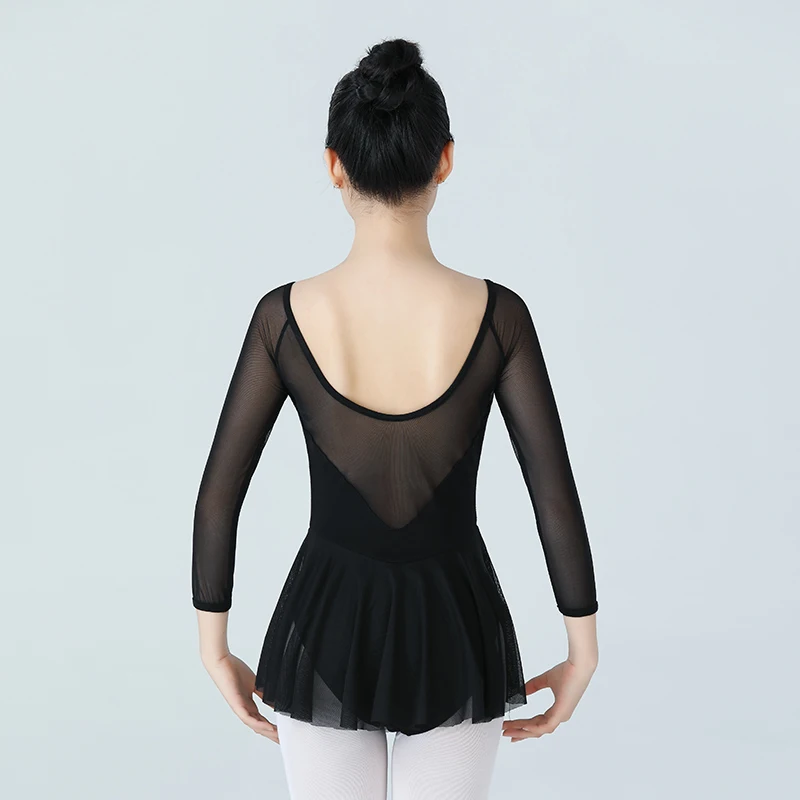 Women Ballet Chiffon Skirt Ballet Leotard For Ladies 3/4 Long