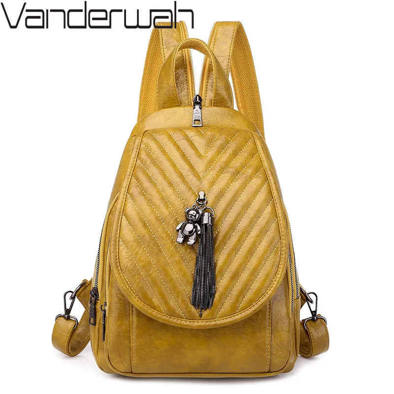 Женский рюкзак из искусственной кожи женская сумка на плечо модный школьный с