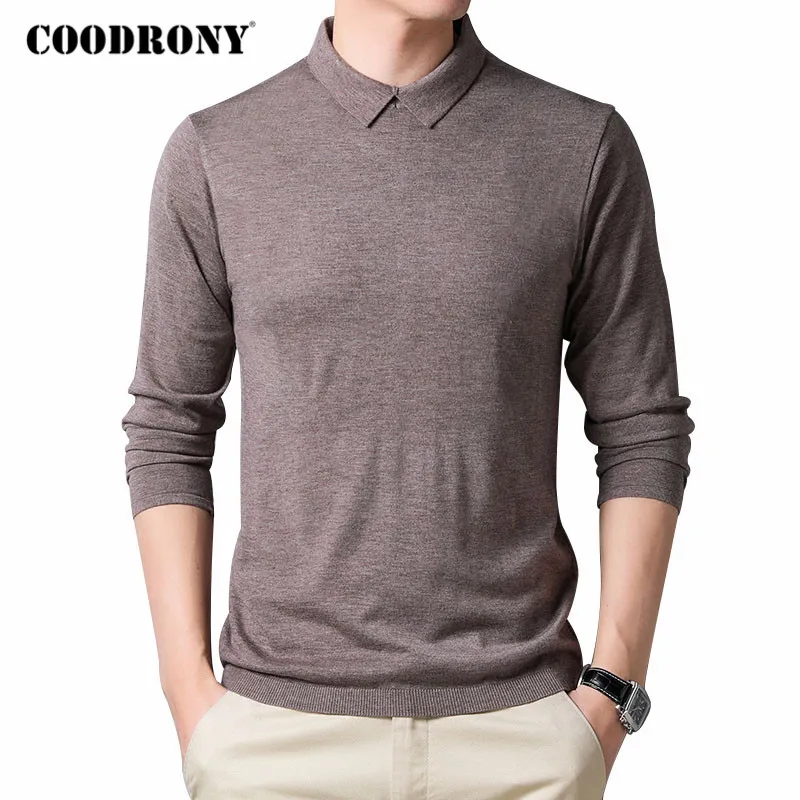 

COODRONY Brand Sweater Men Fashion Casual Collar Pull Homme Autumn Winter Soft Warm Cotton Knitwear Pullover Men Clothing C1124