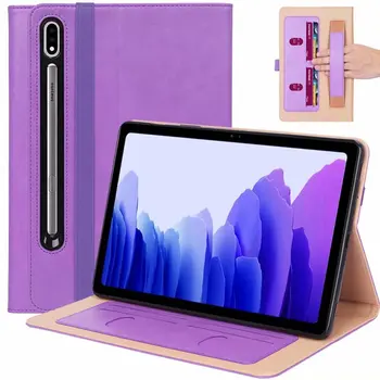 

For Samsung Galaxy Tab S7 11 Inch 2020 SM-T870 SM-T875 Case Multi-Function Business PU Leather Tablet Protect Cover Funda+pen