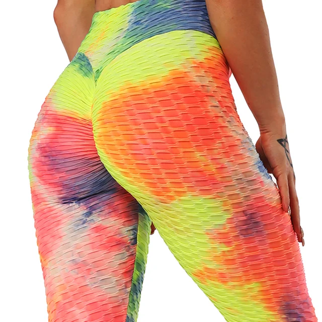 High Waist Print Yoga Pants Tie-dye Legging Tummy Control Workout