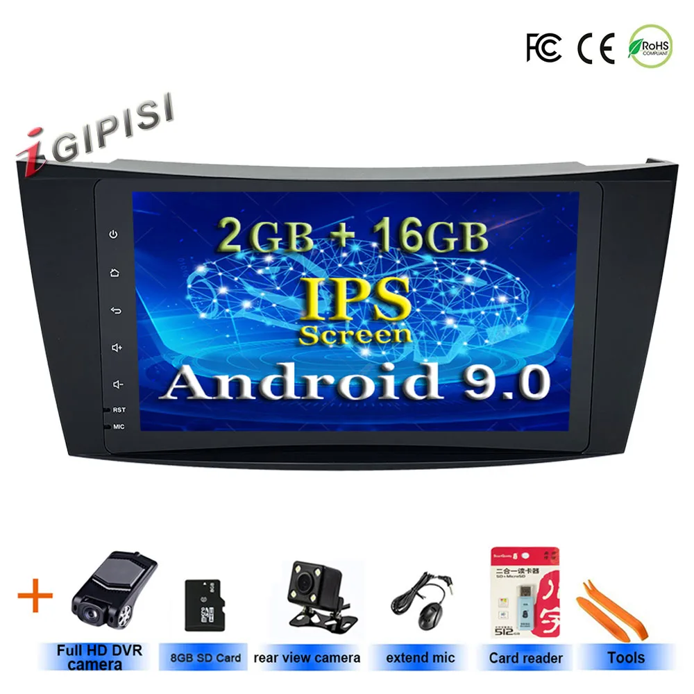 

IPS Car Multimedia Player Android 9 Stereo Radio For Mercedes/Benz/E-Class/W211/E300/CLK/W209/CLS/W219 GPS Navigation CANBUS