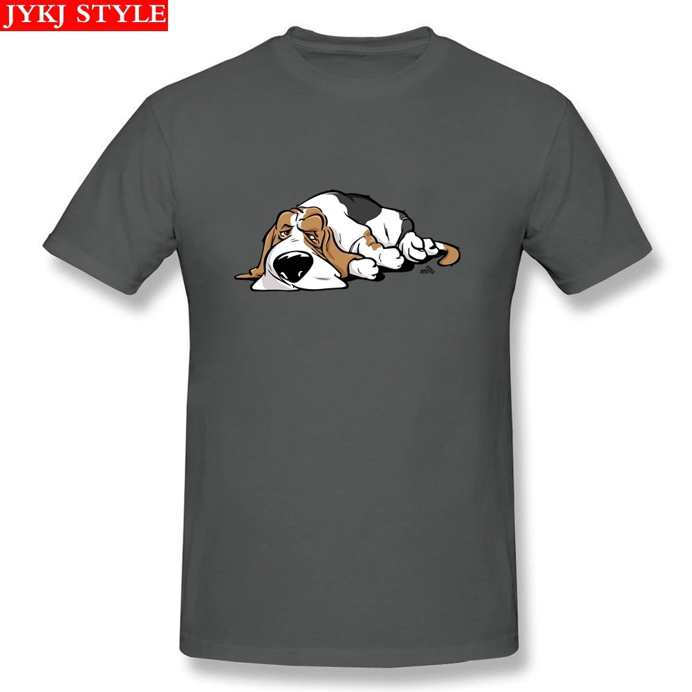 Hipster Basset Hound T Shirt Streetwear Men's T-shirt Cotton Plus Size Short Sleeve Custom Mens Shirts | Мужская одежда