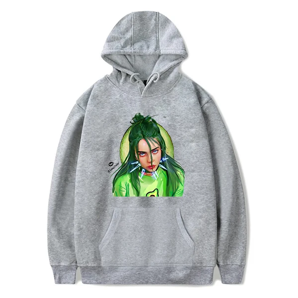 Толстовка с капюшоном с принтом Billie Eilish, худи для женщин и мужчин, уличная одежда худи в стиле хип-хоп, Розовая Одежда для девочек, зимняя рубашка Harajuku - Цвет: 905-JX-billie 22