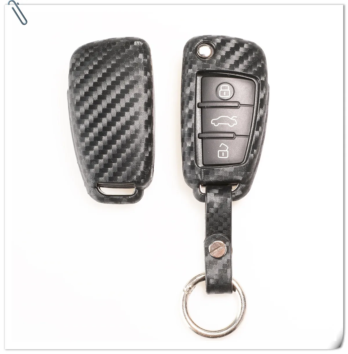 Keyforkess custodia a 3 pulsanti in Silicone morbido con telecomando in Silicone per Audi A3 8L 8P A4 B6 B7 B8 A6 C5 C6 4F RS3 Q3 Q7 TT - Hbd42a7cf8c9a48cb9c8c82da490027905