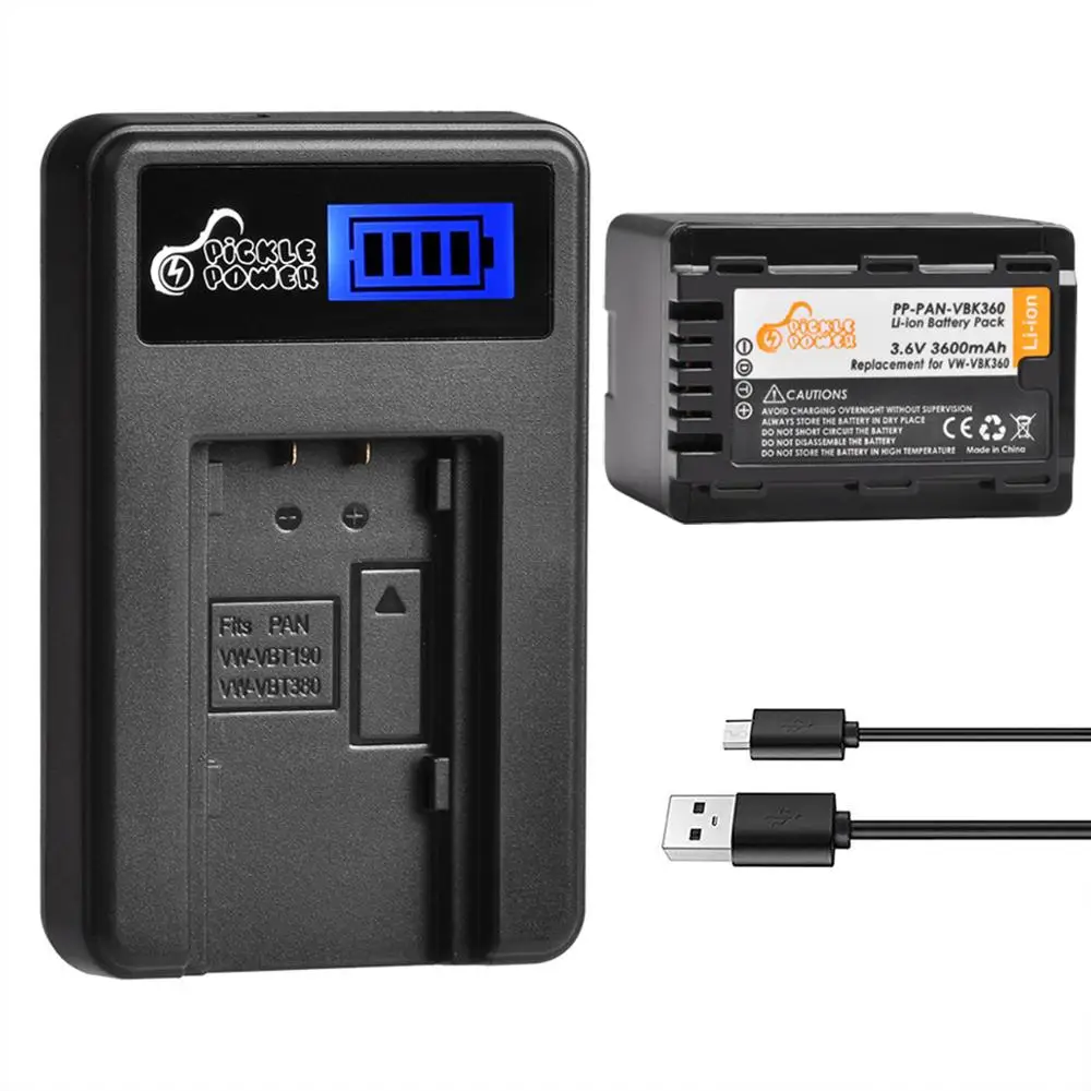 Аккумулятор и жк зарядное устройство для Panasonic VBK360 1 шт. моделей SD40 SD60 SD80 SDX1 H101 H85 H95
