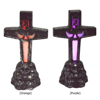 

LED Flashing Electronic Light Bar Atmosphere Layout Prop Halloween Jesus Cross Vintage Cover Bulb Guard Lamp Pendant