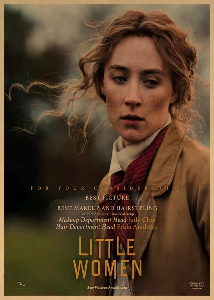 Little Women 2019 Movie Poster White Yellow Kraft Photo Paper