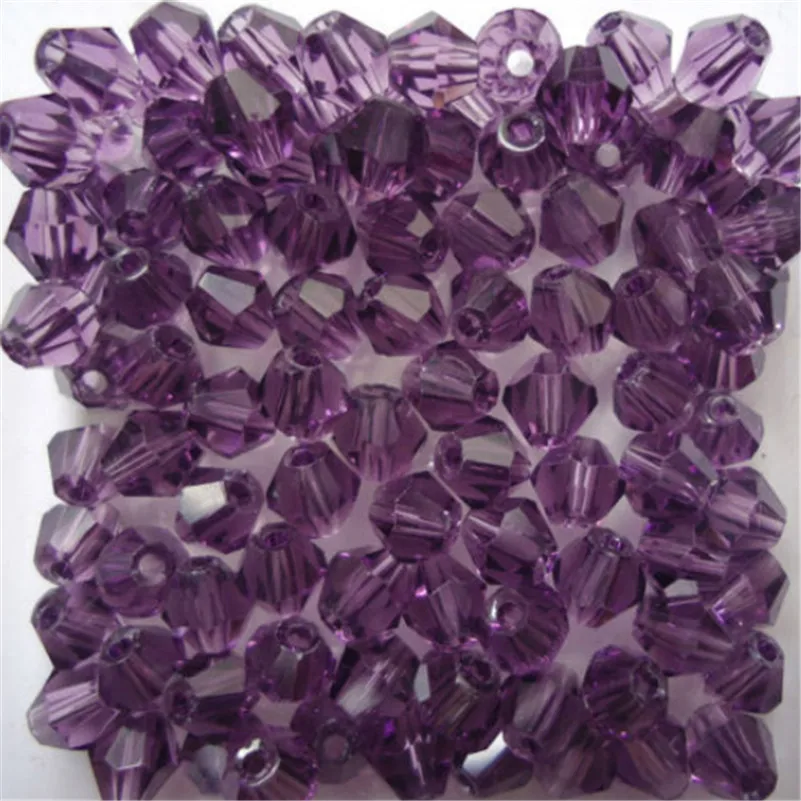 purple Isywaka розовый цвет 100 шт 4 мм двухконусные Австрийские хрустальные бусины Подвески, стеклянные бусины Свободные разделительные бусины для изготовления ювелирных изделий своими руками - Цвет: purple