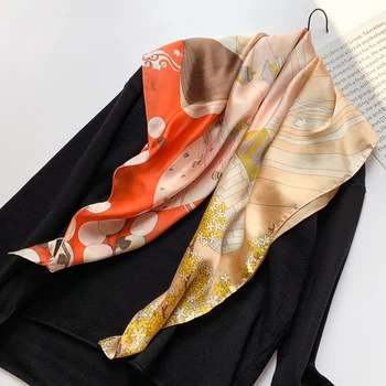 

Generous scarf in autumn, fashionable gauze in spring, versatile scarf 90x90cm