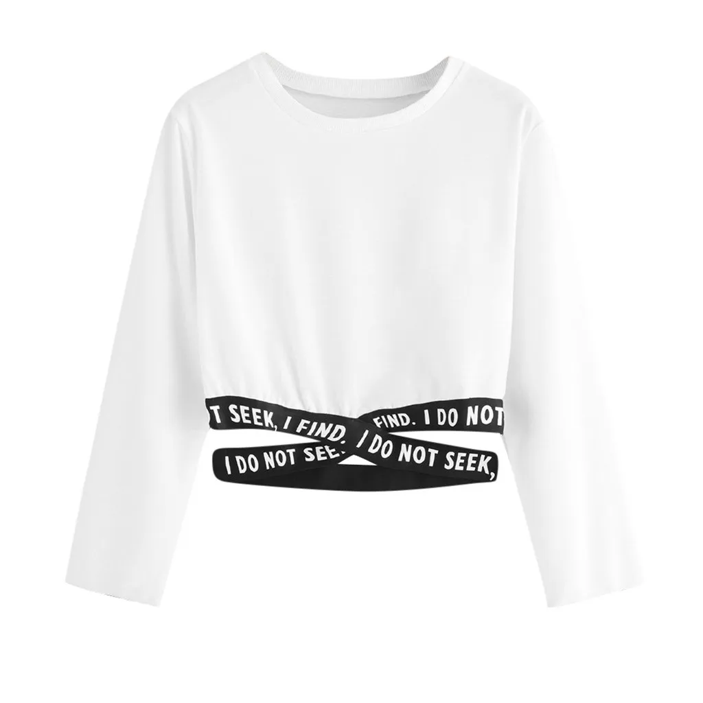 Последний крест леди пуловер кашемир Йога Сексуальная рубашка длинный рукав свитшот с принтом рубашка для женщин Спортивная A26 - Цвет: WH