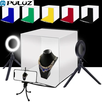 

PULUZ Portable Softbox 30*30CM Light Box Studio LED Photo Lightbox &6 Colors Backdrops For Tabletop Photography LED lighting Box