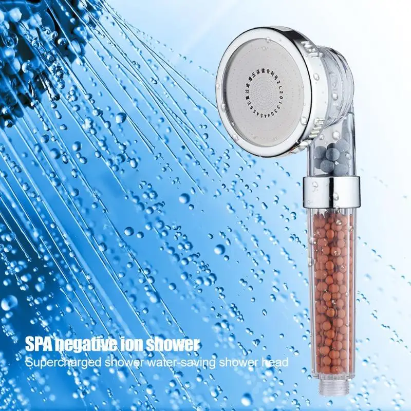 3 режима Ванна душевая головка Регулируемая струйная многофункциональная высокого давления экономия воды Ванная комната Анионный фильтр душевой инструмент