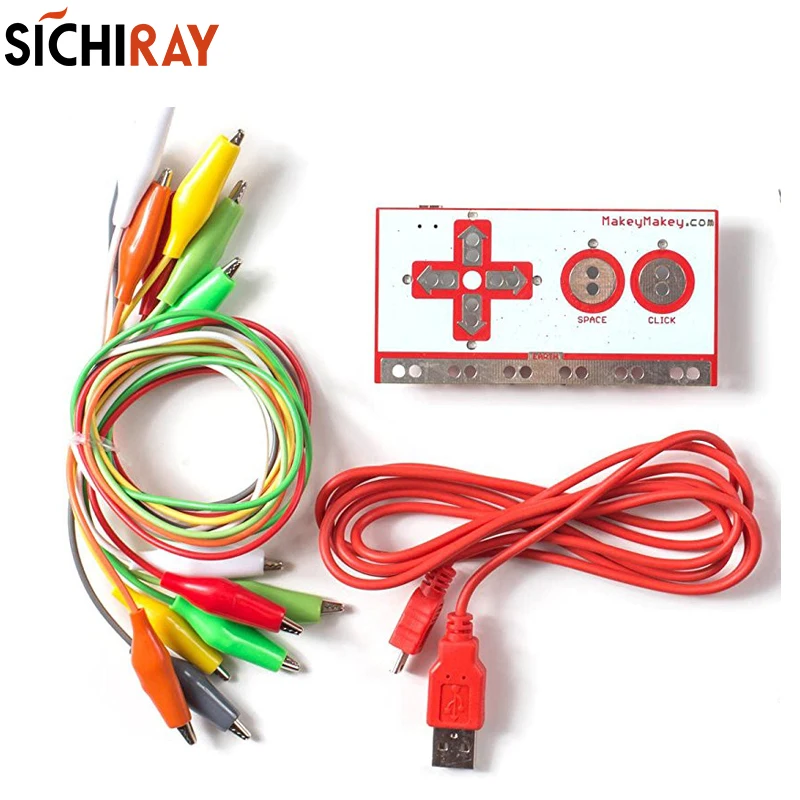 Makey DIY комплект с USB кабелем зажимы аллигатора поддержка подключения повседневных объектов к компьютерным ключам для детей/детей