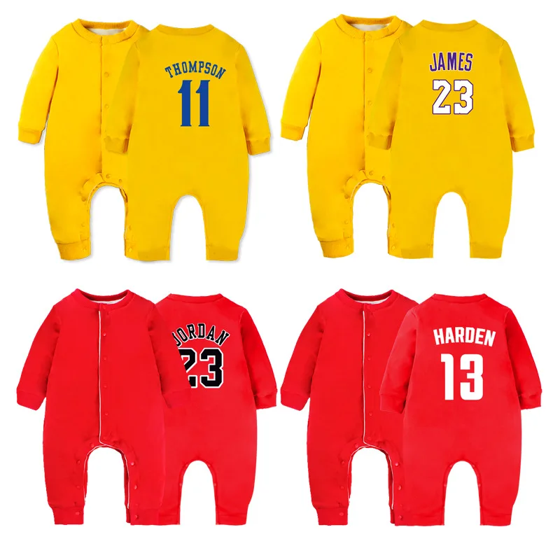 

Clothes for Babies Autumn And Winter 0-12 Month Cardigan plus Velvet 0-1-Year-Old NBA Onesie