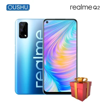 Перейти на Алиэкспресс и купить Новый оригинальный смартфон realme Q2 5G, MTK Dimensity 800U, сотовый телефон с большой батареей 5000 мАч, 30 Вт, Smart VOOC, 120 Гц, экран с частотой обновления