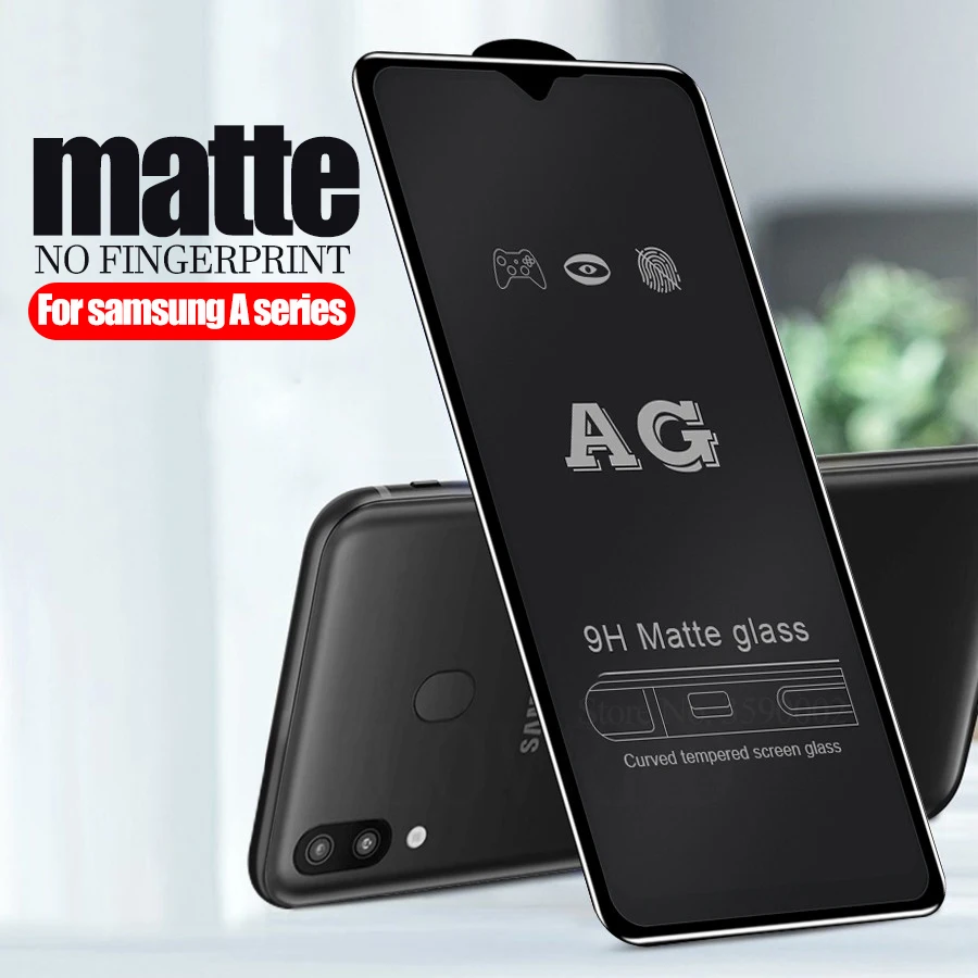 9D полный клей матовое закаленное стекло для samsung galaxy a10 a20 a30 a40 a50 a70 матовый защитный glas a505F A 50 протектор экрана