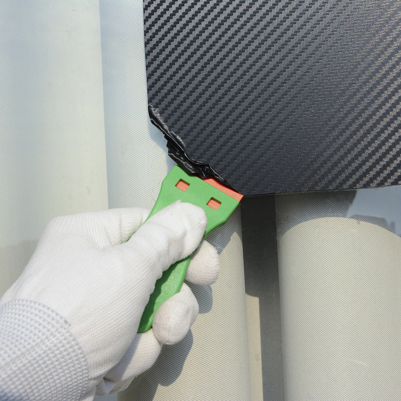 EHDIS 2 шт пластиковый скребок для бритвы из углеродного волокна, виниловая пленка, наклейка, скребок для окна автомобиля, Тонирующий клей, инструмент для очистки льда+ 100 лезвий