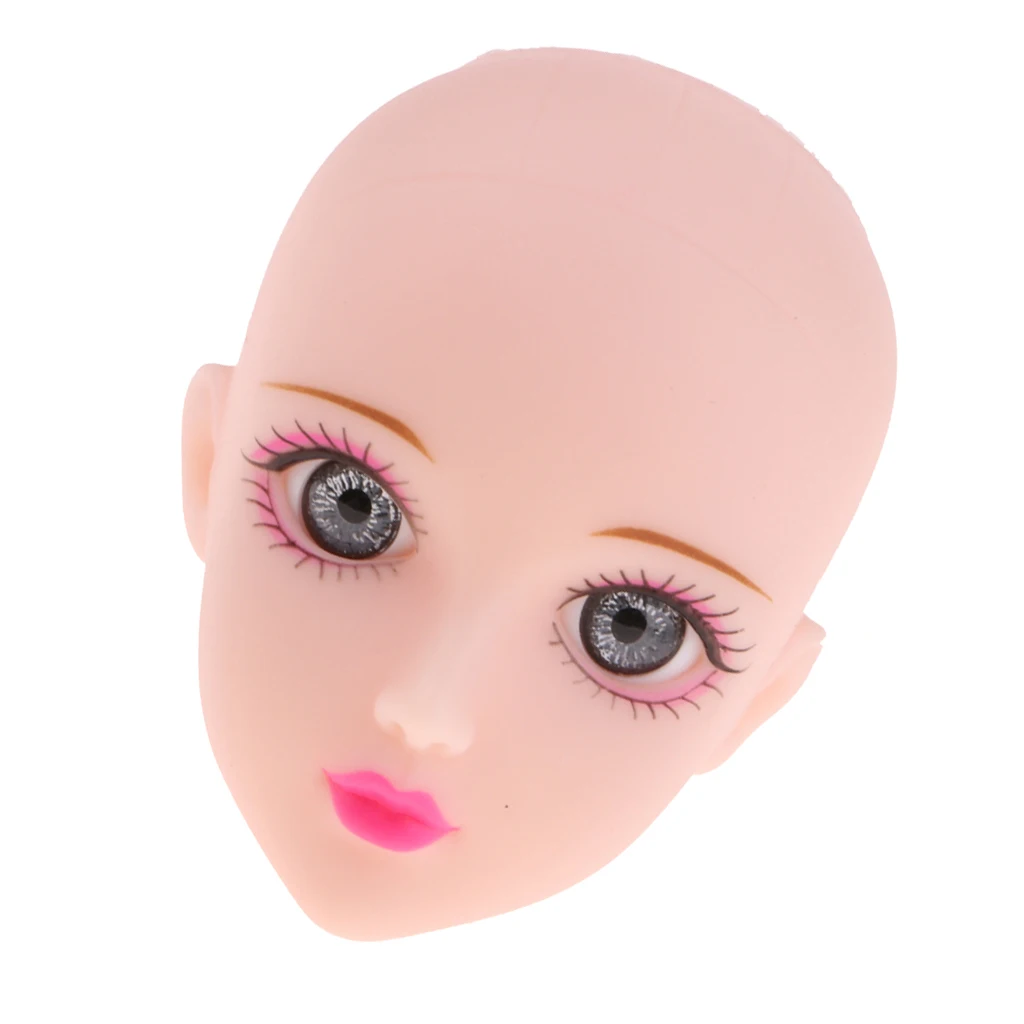 Beautiful Female Gray Eyes Makeup Head Parts for 1/6 BJD OB Doll DIY Making Accs