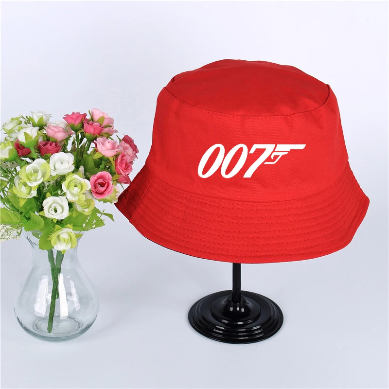 007 Spectre логотип летняя шляпа Женская Мужская Панама Кепка 007 спектр дизайна плоский козырек Рыбацкая шляпа широкополый шляпа - Цвет: Красный