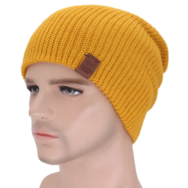 yellow Новинка, Skullies Beanies, мужская вязаная шапка, зимние шапки для мужчин, зимняя шапка, женская шапка, мужская маска, Touca, мужская шапка, мужская шапка - Color: yellow