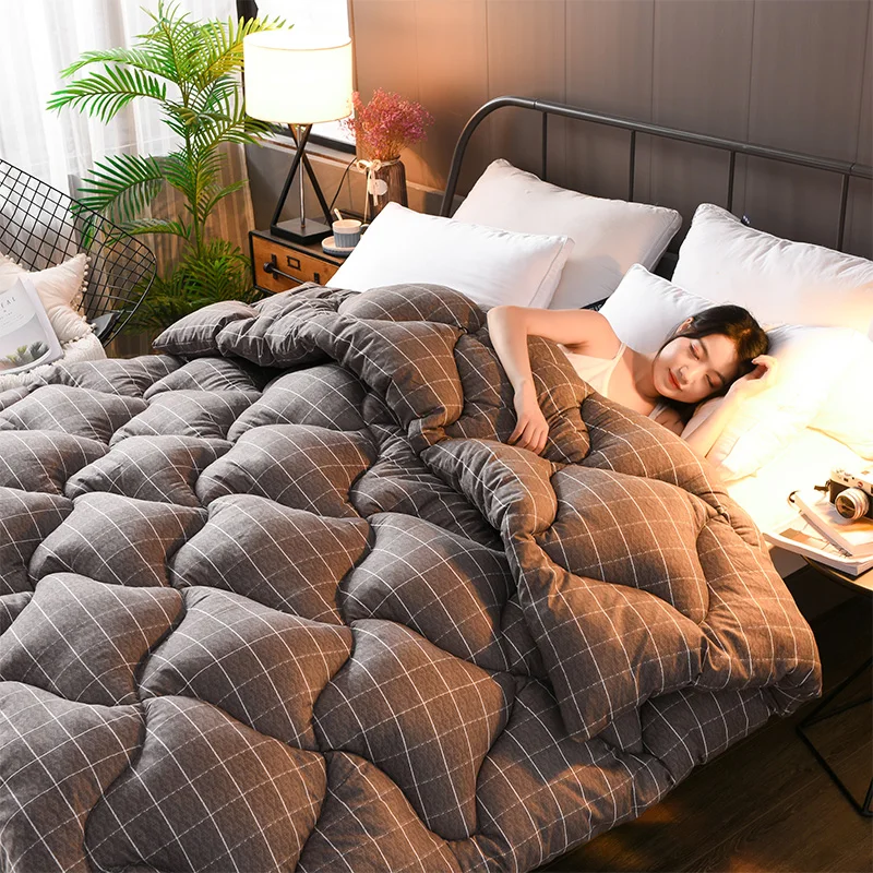 Зимнее стеганое одеяло Twin Full Queen King Size в мультяшном стиле шелковое хлопковое