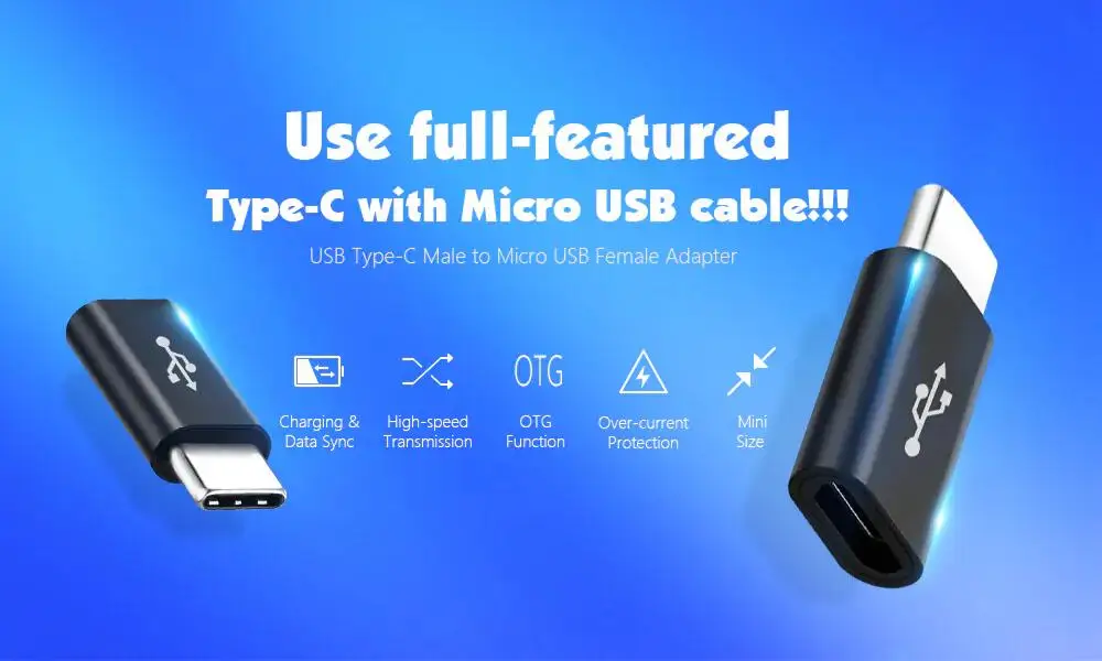 Micro USB к USB 3,1 type-C адаптер 4 шт