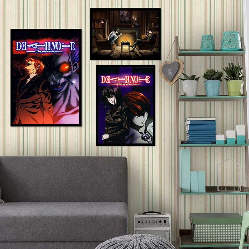 

Japanese Anime Death Note White Coated Paper Posters And Prints Pictures Wall Art For Living Room Decoration Home Decor