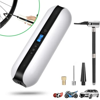 

150PSI Bike Electric Inflator Rechargeable Tire Air Compressor For MTB Road Car LED Emergency Light Portable Auto bike Pump