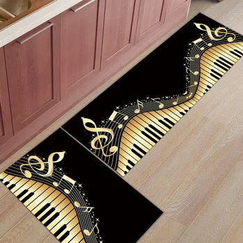 

Long Kitchen Mat Piano Keys Note Music Modern Area Rugs Living Room Home Entrance Bathroom Carpet Doormat Hallway Mat