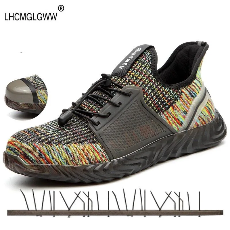 

2019 New Work Safety Boot Shoes Men Boos Construction Steel Toe Cap Anti-smashing Outdoor Mesh Sneakers Casual walking