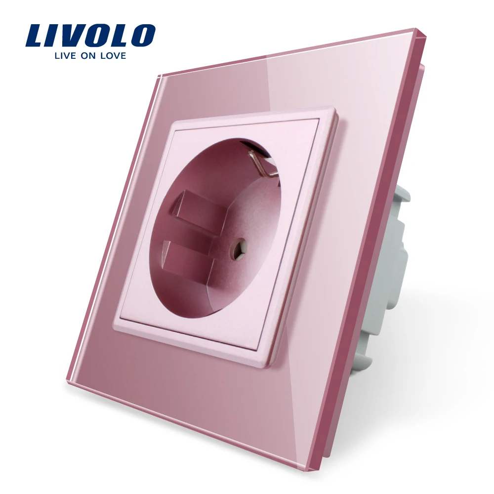 Livolo Роскошный настенный сенсорный датчик переключатель, выключатель света, выключатель питания, Хрустальное стекло, розетка питания, многофункциональные розетки, бесплатный выбор
