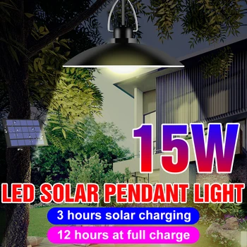 

Double Head Solar Pendant Light 15W 20W Solar Lamp With Line Barn Farm Garden Yard Patio Lighting 5V LED Chandelier 2835 Chip