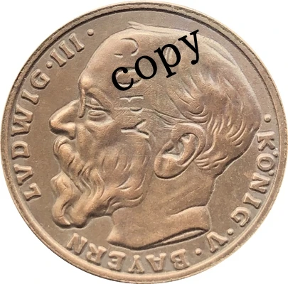 copper Немецкая 1913 10 Марка Монета КОПИЯ 20 мм - Цвет: copper