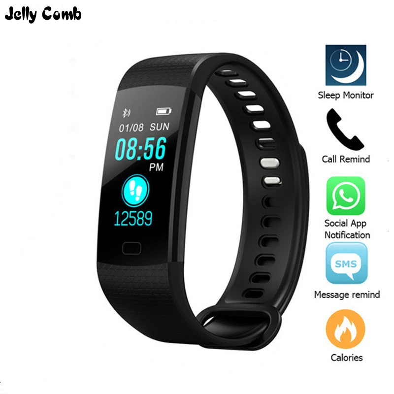 Jelly Comb Смарт-часы IP67 Водонепроницаемый Фитнес умный Браслет трекер сердечного ритма монитор Smartwatch Reloj цифровые часы Mujer