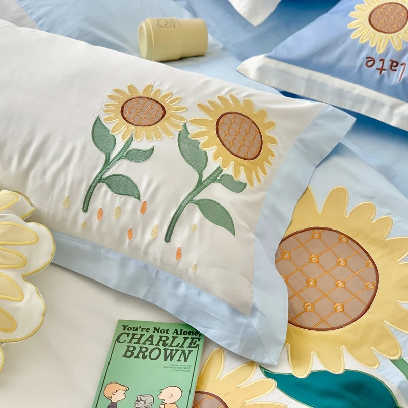 Simple Pleated Bed Cover, How To Sew Bedsheet, Sunflower Inspired  Bedsheet