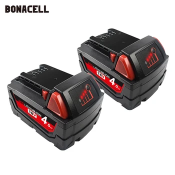 

Bonacell New 18V Lithium High Demand 4.0Ah Rechargeable Battery For Milwaukee 48-11-1890 48-11-1815 M18 Replacement Tool Batter