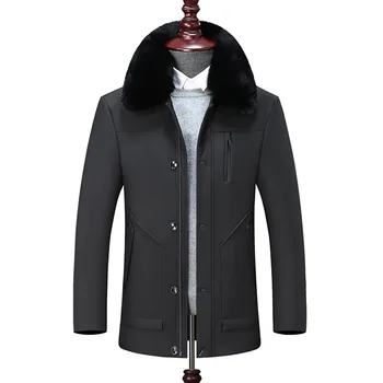 

2019 New Long Thick Big Fur Collar Veste Hiver Homme