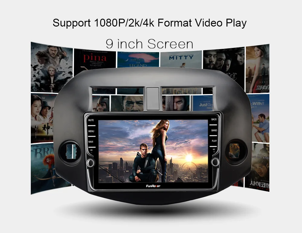 Funrover DSP android 9,0 автомобильный dvd gps плеер для мультимедиа Toyota RAV4 2005 2008 2013 автомобильный навигатор Радио Видео Аудио плеер bt