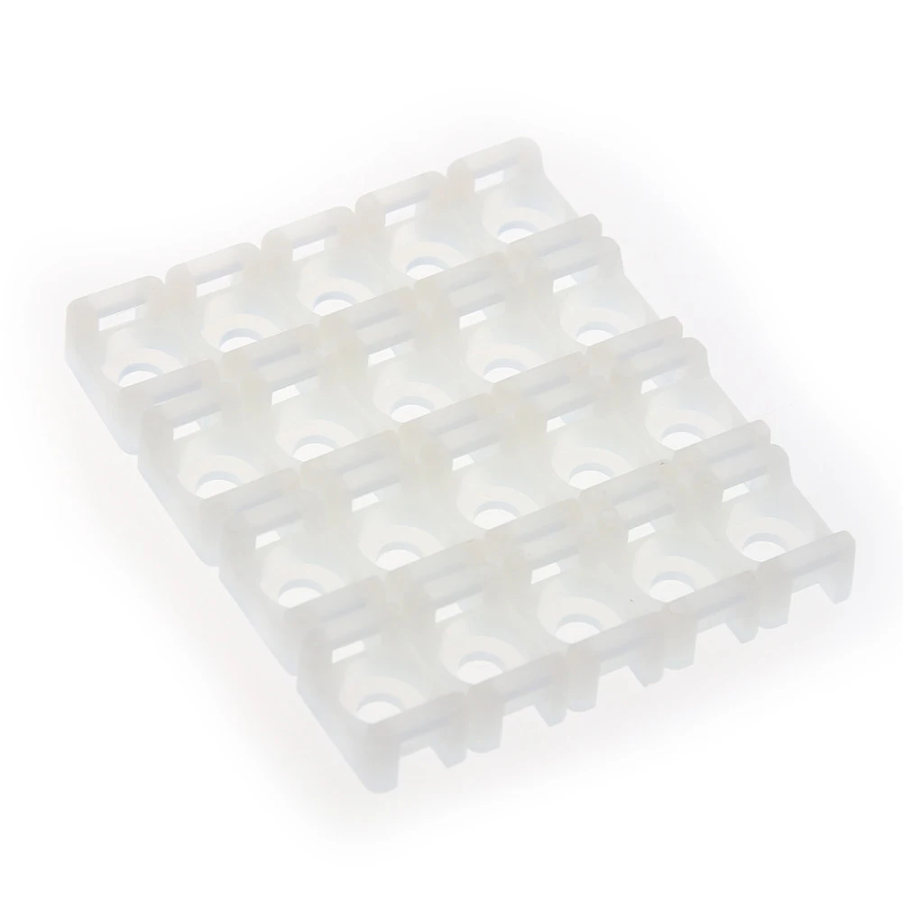 100PCs 4.6mm Cable Tie Mount Wire Buddle Saddle Type Plastic Holder White Black