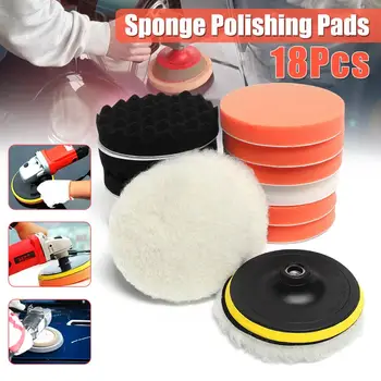 

18pcs/Set Polishing Foam M14 Thread Wool Buffing Pad Kits For Auto Car Polishing Buffer With Backing Pad Car Removes Scratches